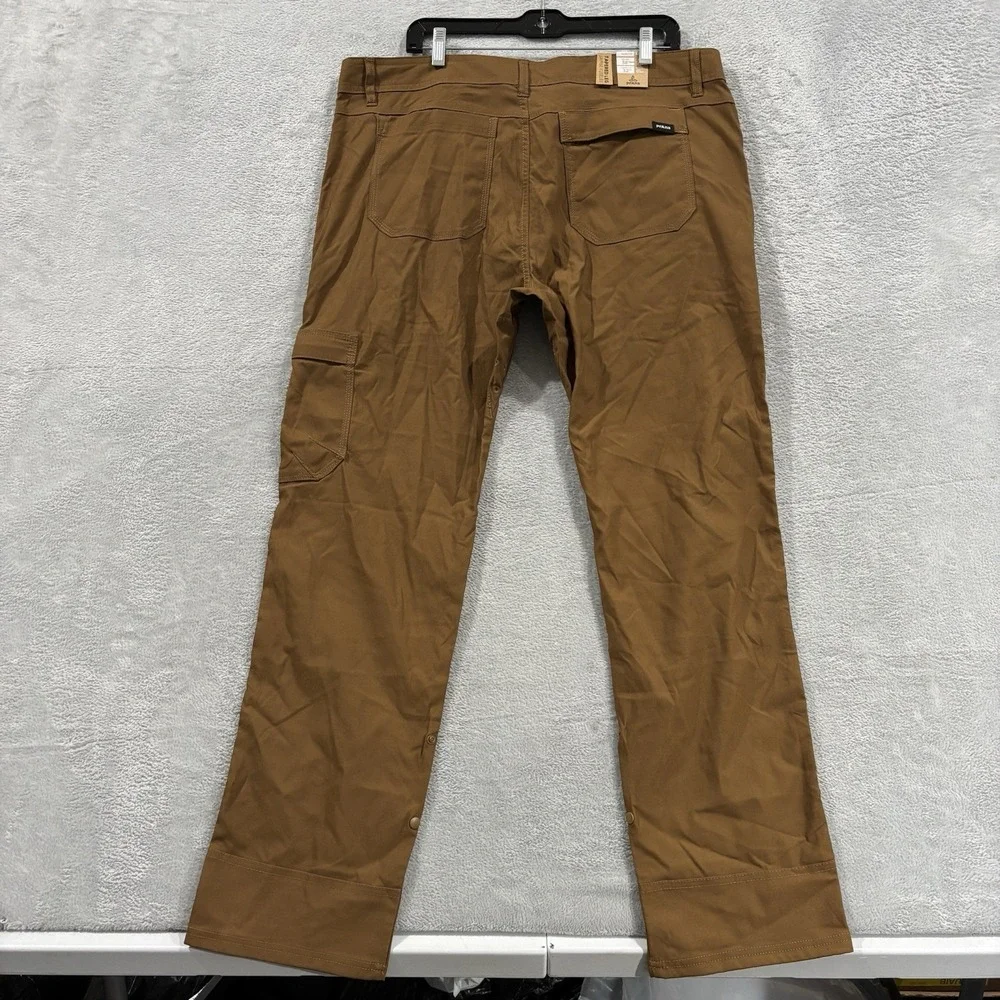 Prana Zion Slim Pants II Men's 38x32 Slim Fit Tapered Leg Stretch Outdoor Brown